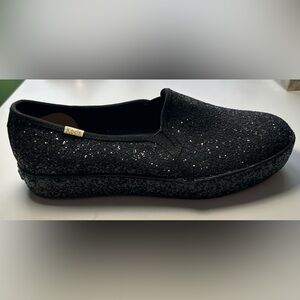 Keds Black Glitter Slip-On Sneakers